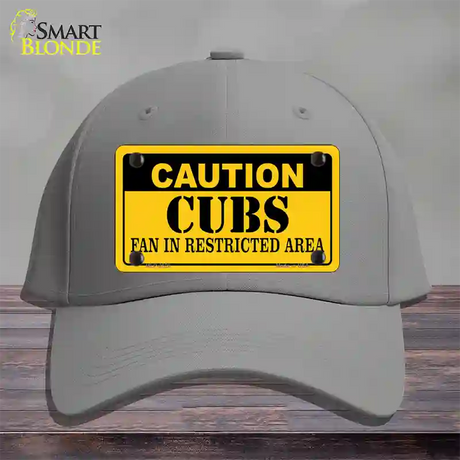 Caution Cubs Fan Novelty License Plate Hat Cotton / Gray