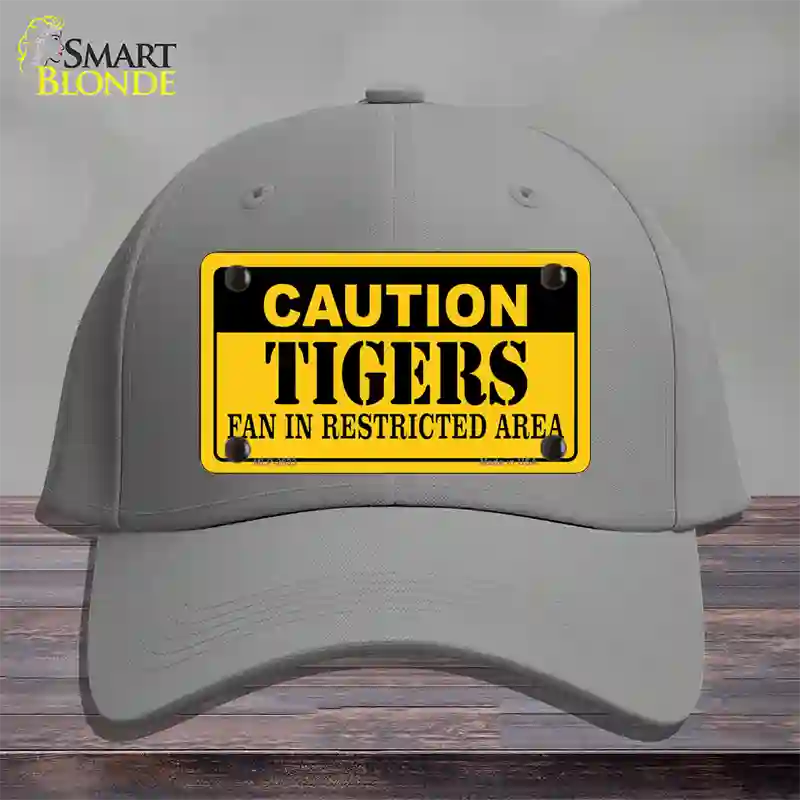 Caution Tigers Fan Novelty License Plate Hat Cotton / Gray