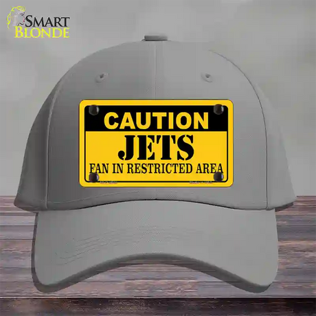 Caution Jets Hockey Novelty License Plate Hat Cotton / Gray