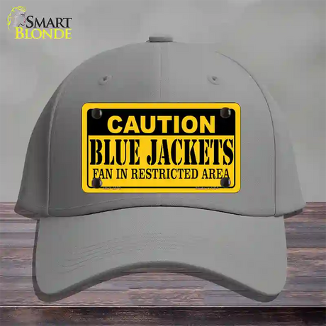 Caution Blue Jackets Novelty License Plate Hat Cotton / Gray