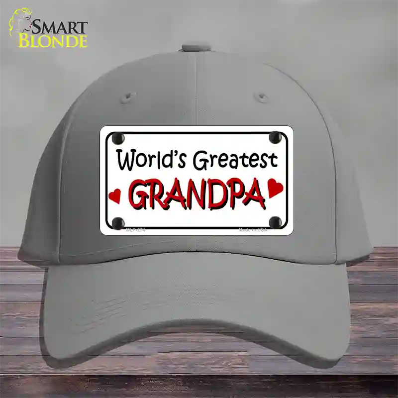 Worlds Greatest Grandpa Novelty License Plate Hat Cotton / Gray