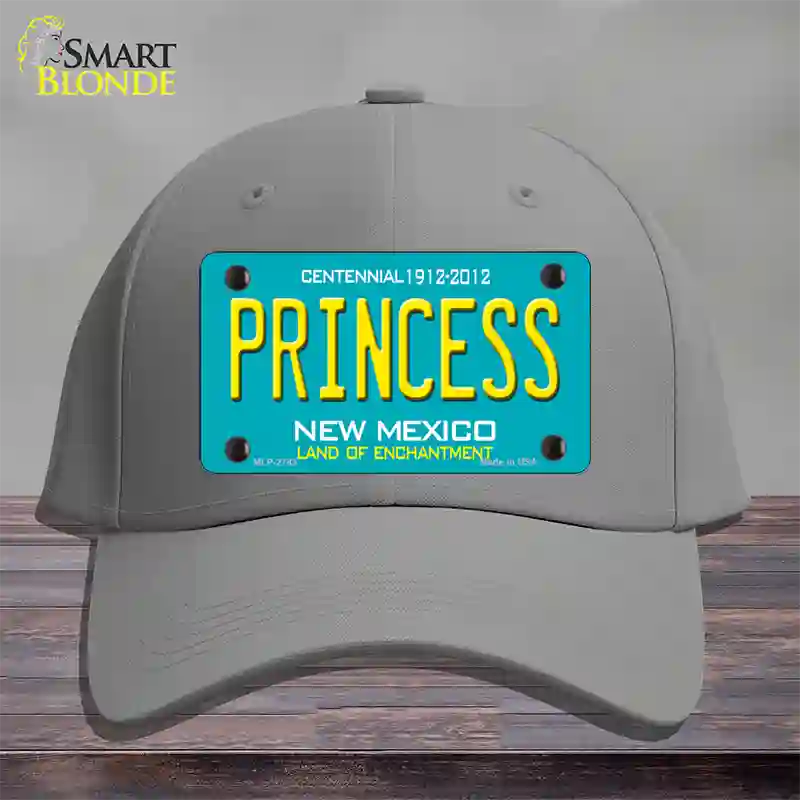 Princess New Mexico Teal Novelty License Plate Hat Cotton / Gray