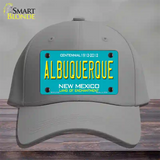 Albuquerque New Mexico Teal Novelty License Plate Hat Cotton / Gray