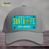 Santa Fe New Mexico Teal Novelty License Plate Hat Cotton / Gray