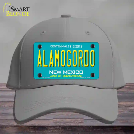 Alamogordo New Mexico Teal Novelty License Plate Hat Cotton / Gray