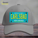 Carlsbad New Mexico Teal Novelty License Plate Hat Cotton / Gray