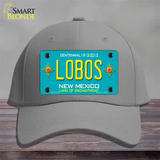 Lobos New Mexico Teal Novelty License Plate Hat Cotton / Gray