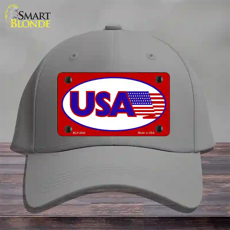 USA American Flag Vanity Novelty License Plate Hat Cotton / Gray