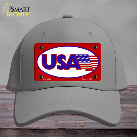 USA American Flag Vanity Novelty License Plate Hat Cotton / Gray