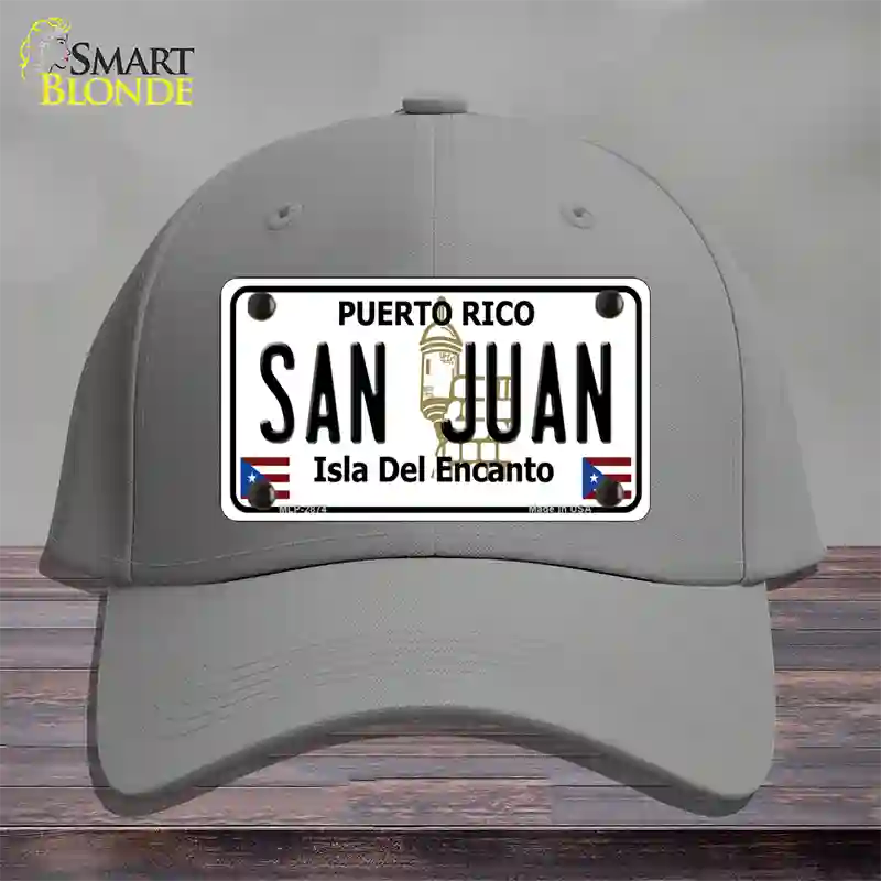 San Juan Puerto Rico Novelty License Plate Hat Cotton / Gray