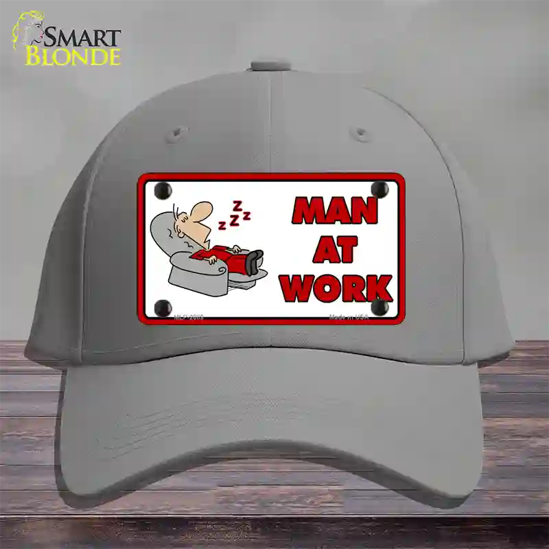 Man At Work Novelty License Plate Hat Cotton / Gray