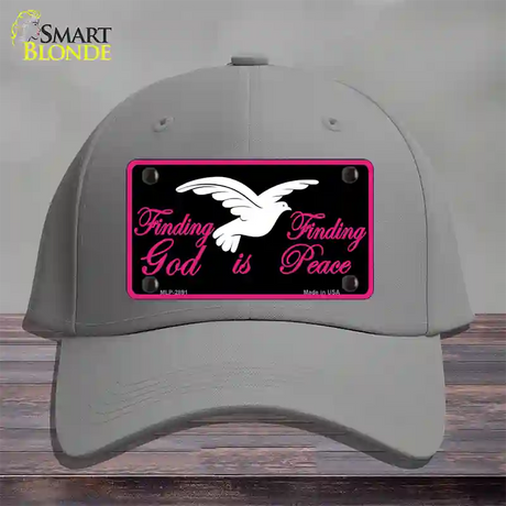 Finding God Finding Peace Black Novelty License Plate Hat Cotton / Gray