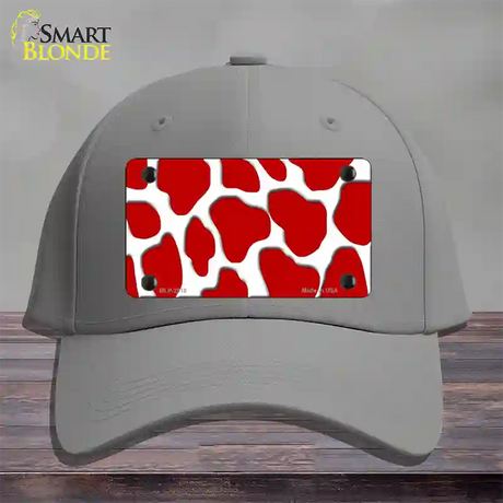 Red White Giraffe Novelty License Plate Hat Cotton / Gray