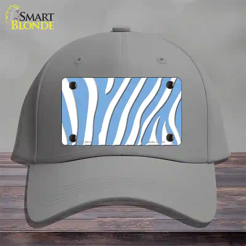 Light Blue White Zebra Novelty License Plate Hat Cotton / Gray