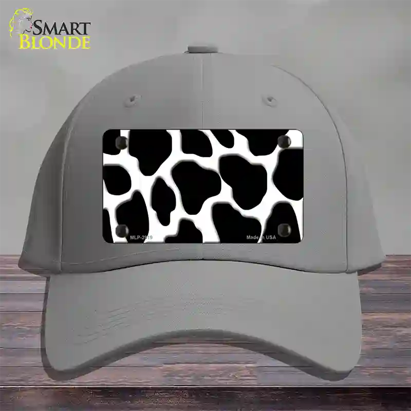 Black White Giraffe Novelty License Plate Hat Cotton / Gray