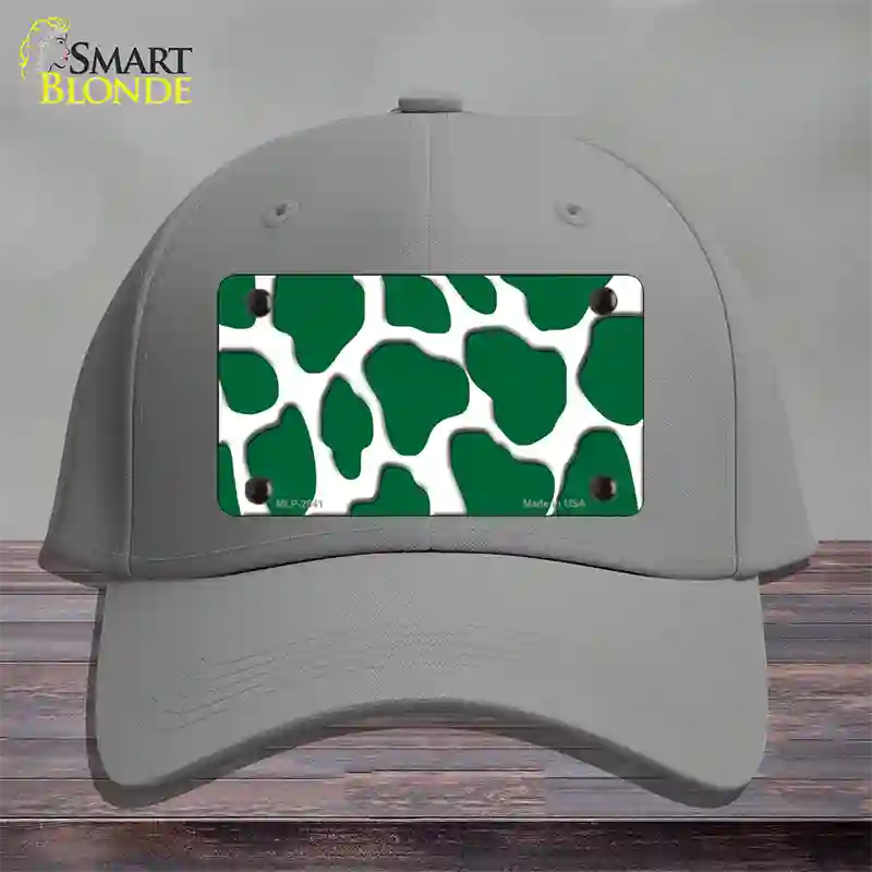 Green White Giraffe Novelty License Plate Hat Cotton / Gray