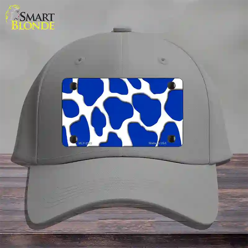 Blue White Giraffe Novelty License Plate Hat Cotton / Gray