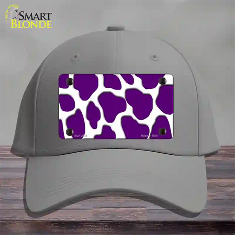 Purple White Giraffe Novelty License Plate Hat Cotton / Gray