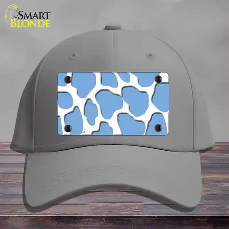 Light Blue White Giraffe Novelty License Plate Hat Cotton / Gray