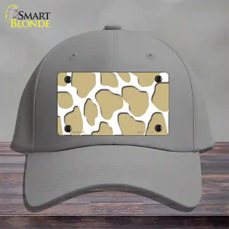 Gold White Giraffe Novelty License Plate Hat Cotton / Gray