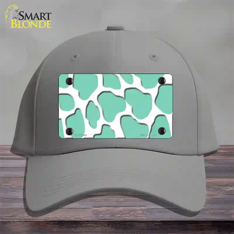 Mint White Giraffe Novelty License Plate Hat Cotton / Gray