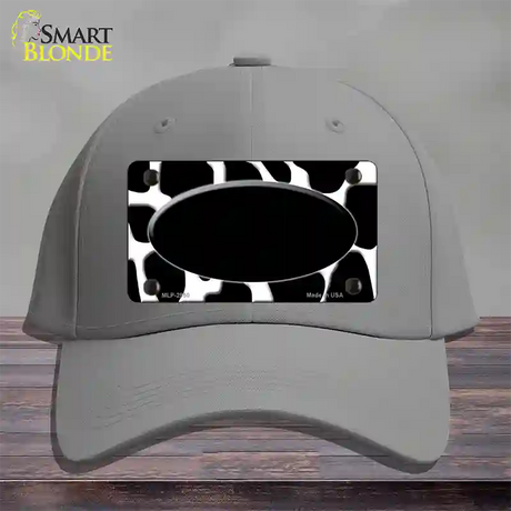 Black White Giraffe Black Center Oval Novelty License Plate Hat Cotton / Gray