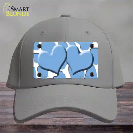 Light Blue White Giraffe Light Blue Centered Hearts Novelty License Plate Hat Cotton / Gray