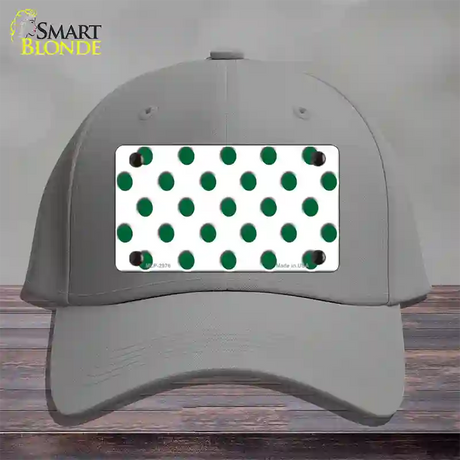 Green White Polka Dot Novelty License Plate Hat Cotton / Gray