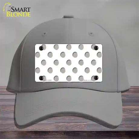 Grey White Polka Dot Novelty License Plate Hat Cotton / Gray