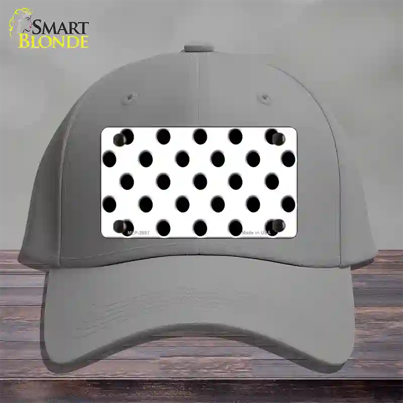 Black White Polka Dot Novelty License Plate Hat Cotton / Gray