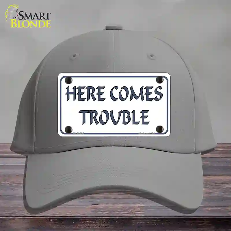 Here Comes Trouble Novelty License Plate Hat Cotton / Gray