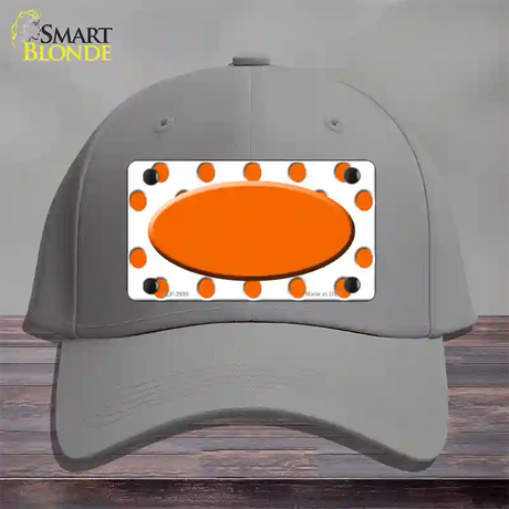 Orange White Polka Dot Orange Center Oval Novelty License Plate Hat Cotton / Gray