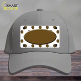 Brown White Polka Dot Brown Center Oval Novelty License Plate Hat Cotton / Gray