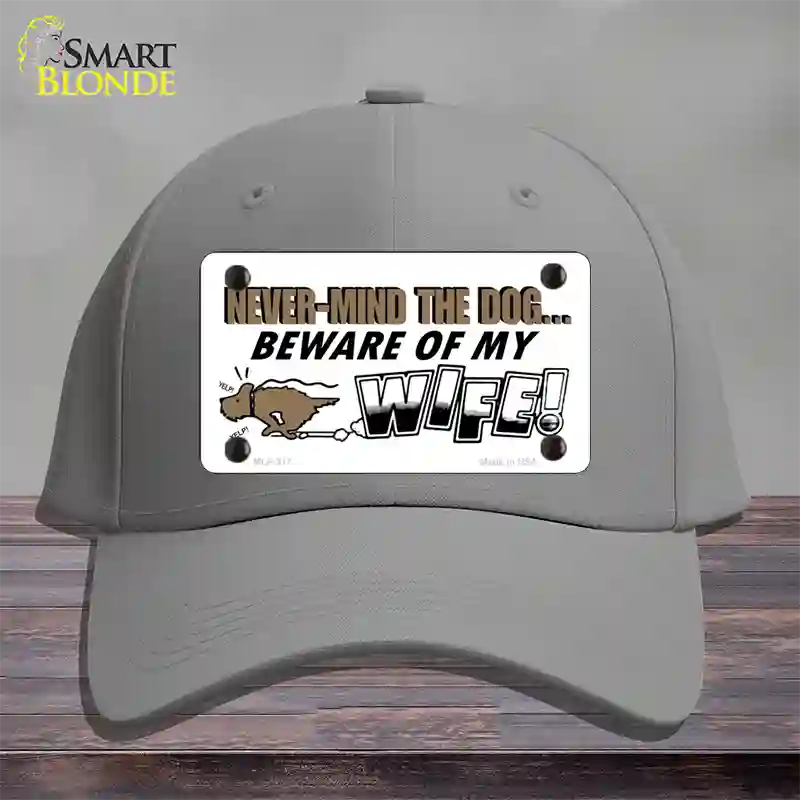 Beware Of My Wife Novelty License Plate Hat Cotton / Gray