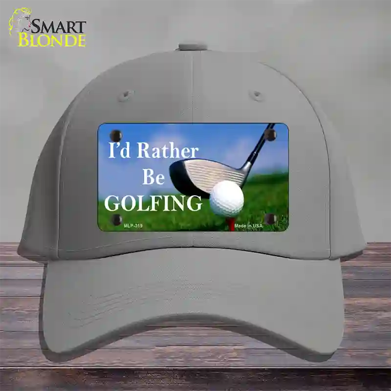 Rather Be Golfing Novelty License Plate Hat Cotton / Gray