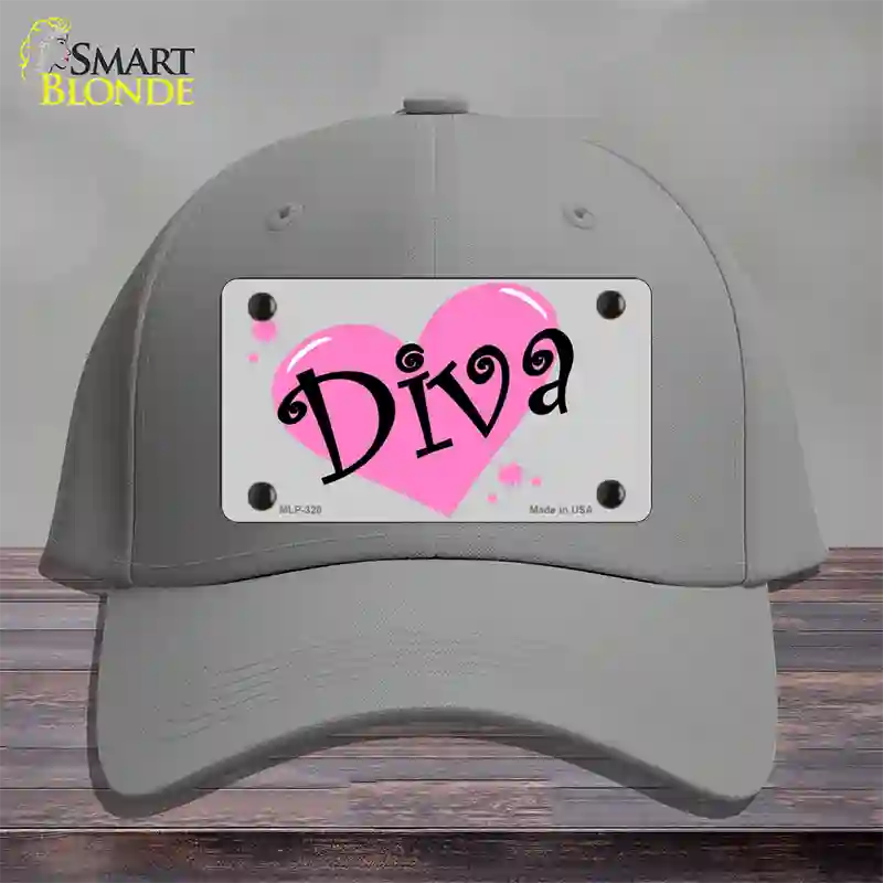 Diva Novelty License Plate Hat Cotton / Gray