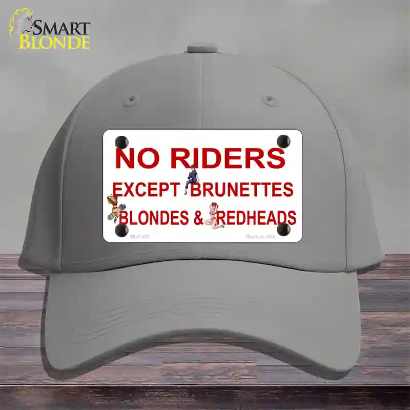 No Riders Except Novelty License Plate Hat Cotton / Gray