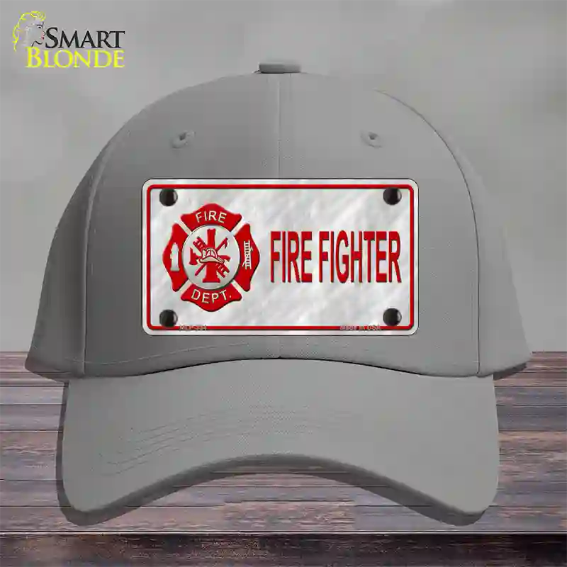 Firefighter Badge Novelty License Plate Hat Cotton / Gray