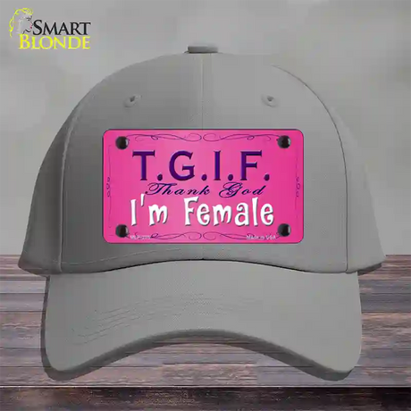 TGIF Novelty License Plate Hat Cotton / Gray