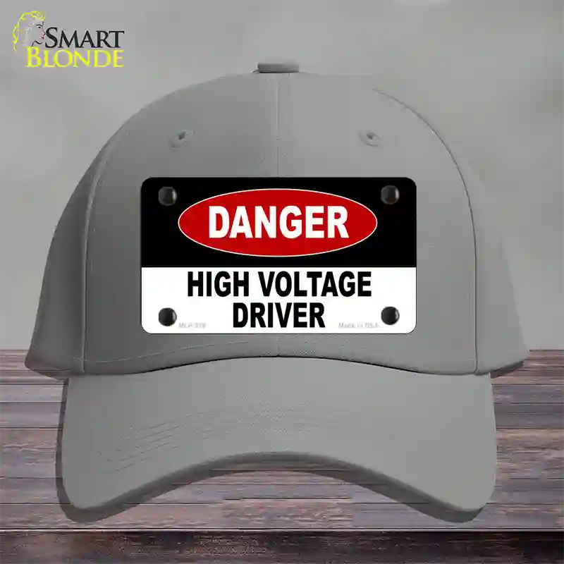 Danger High Voltage Driver Novelty License Plate Hat Cotton / Gray