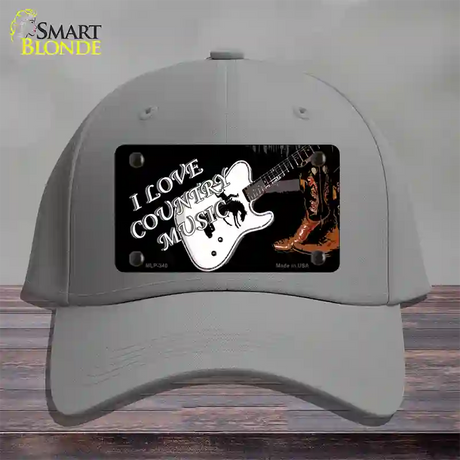 I Love Country Music Novelty License Plate Hat Cotton / Gray