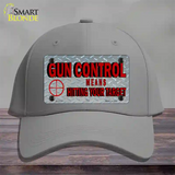 Gun Control Novelty License Plate Hat Cotton / Gray