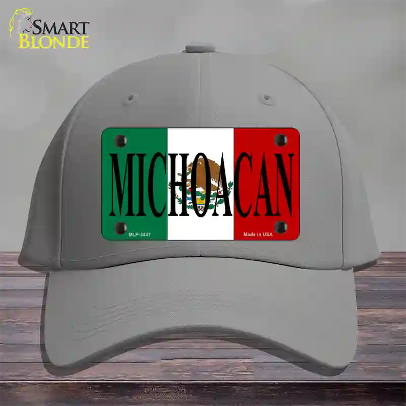 Michoacan Mexico Flag Novelty License Plate Hat Cotton / Gray