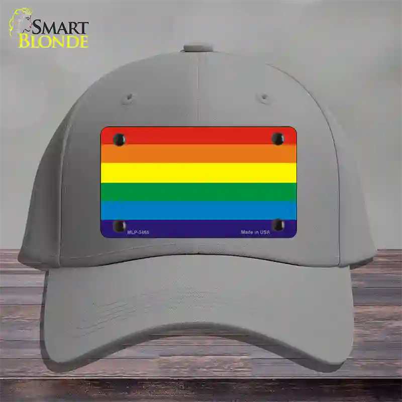 Rainbow Flag Novelty License Plate Hat Cotton / Gray