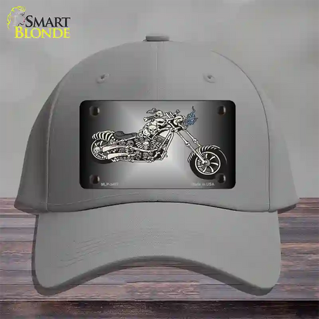 Chopper Skull Novelty License Plate Hat Cotton / Gray