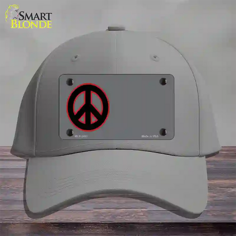 Peace Symbol Offset Novelty License Plate Hat Cotton / Gray