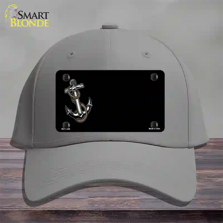 Anchor Offset Novelty License Plate Hat Cotton / Gray