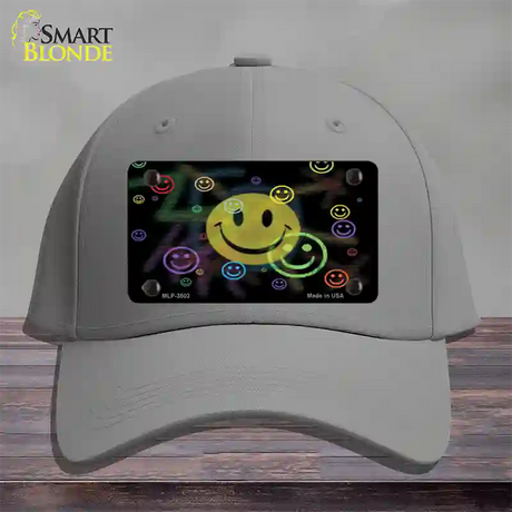 Smiley Novelty License Plate Hat Cotton / Gray