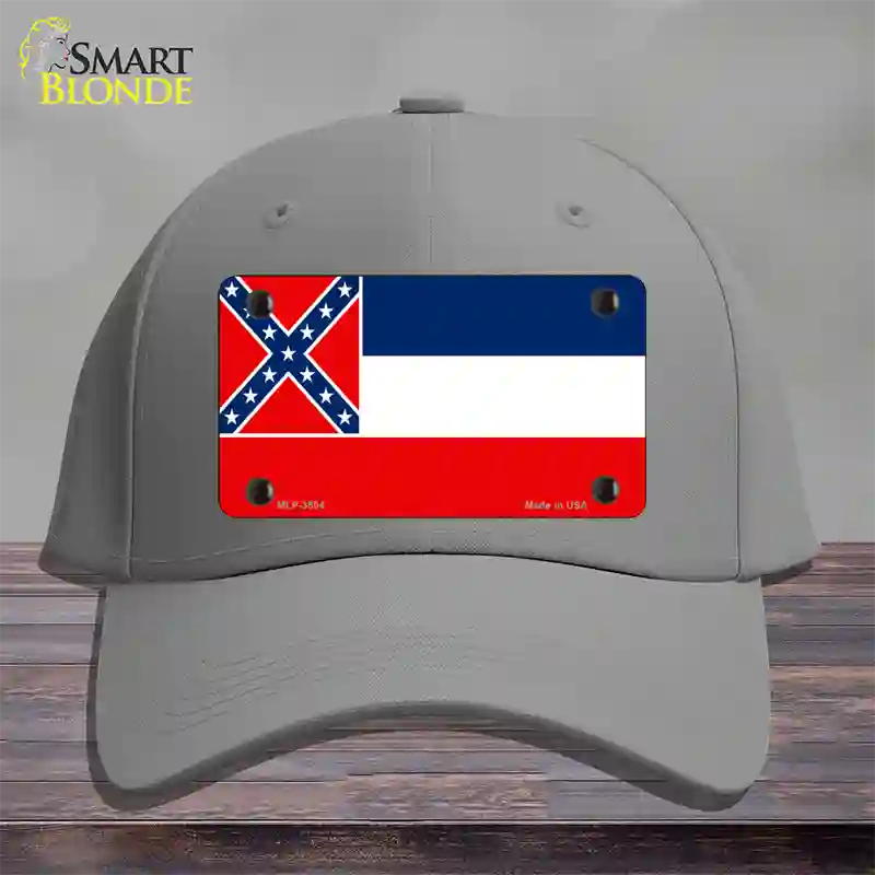 Mississippi Flag Novelty License Plate Hat Cotton / Gray