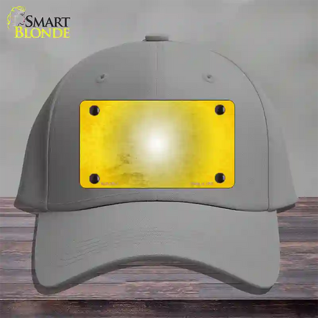 Yellow White Fade Scratched Novelty License Plate Hat Cotton / Gray